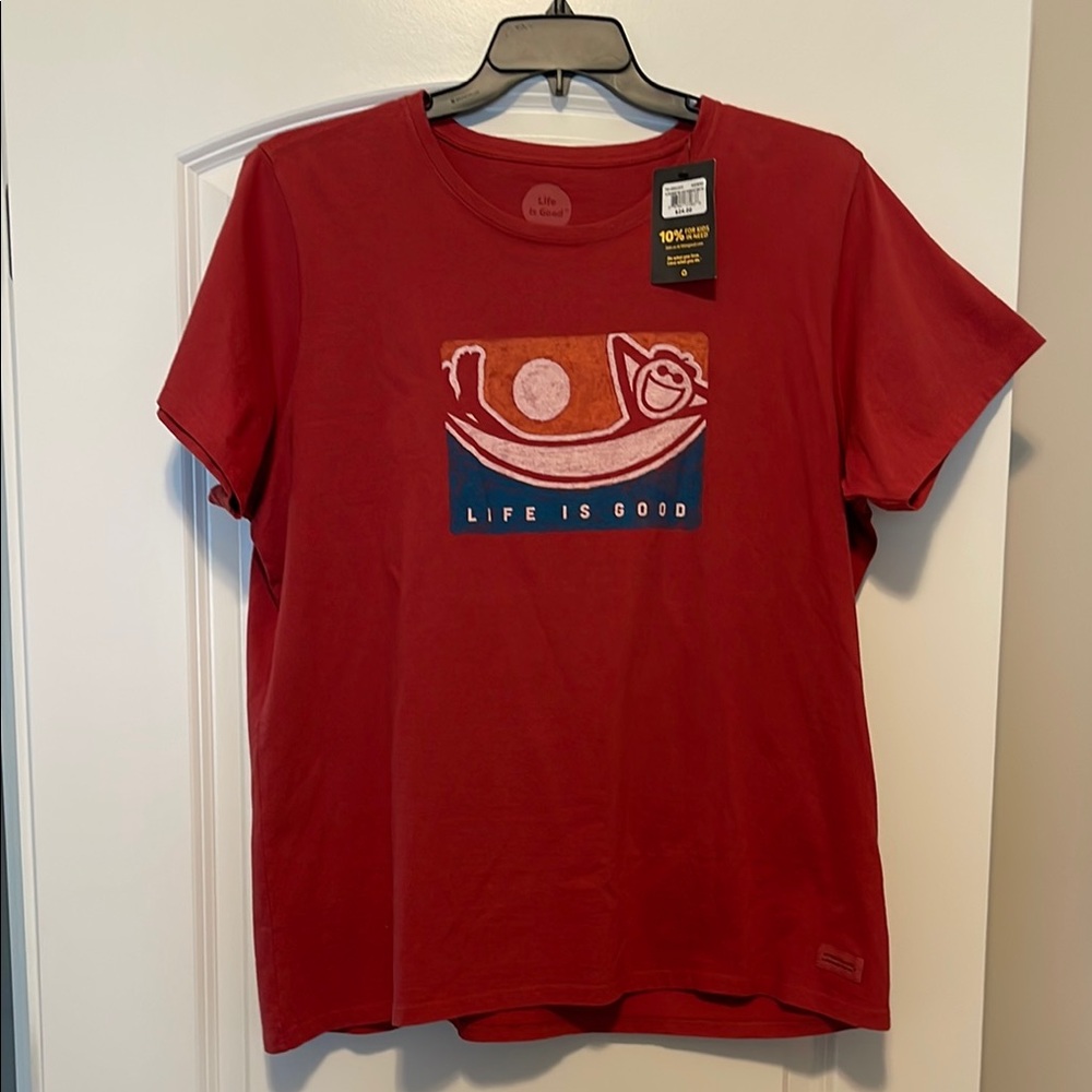 Life is Good Red Graphic T-Shirt